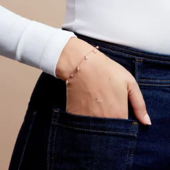 Bracelet Nimbe Argent Rose Oxyde De Zirconium