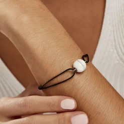 Bracelet Nina Cera Argent Blanc Céramique Et Strass