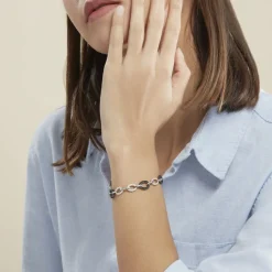 Bracelet Nowell Argent Blanc Oxyde De Zirconium Et Céramique