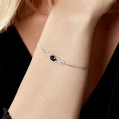 Bracelet Oceania Or Blanc Saphir Et Diamant