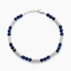 Bracelet Olek Acier Blanc Lapis Lazuli