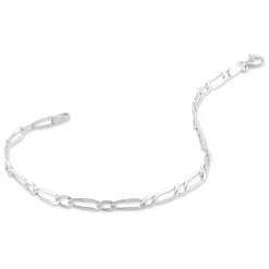 Bracelet Ophelio Maille Alternee 1/1 Or Blanc