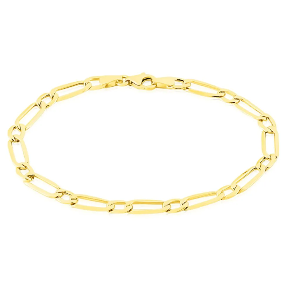 Bracelet Ophelio Maille Alternee 1/1 Or Jaune