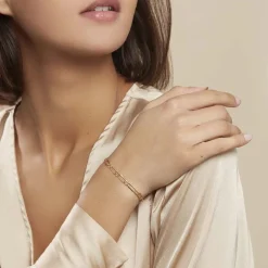 Bracelet Ophelio Maille Alternee 1/1 Or Jaune