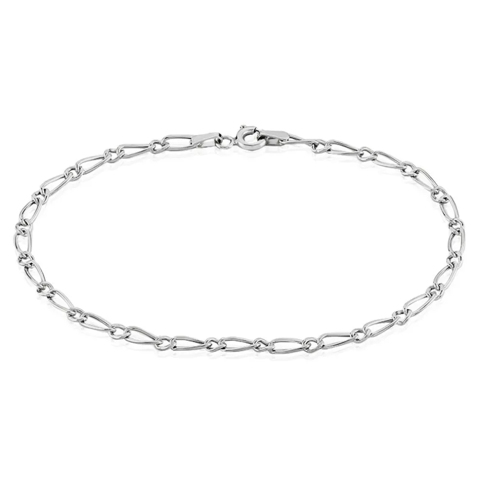 Bracelet Ophelio Maille Alternee 1/1 Or Blanc
