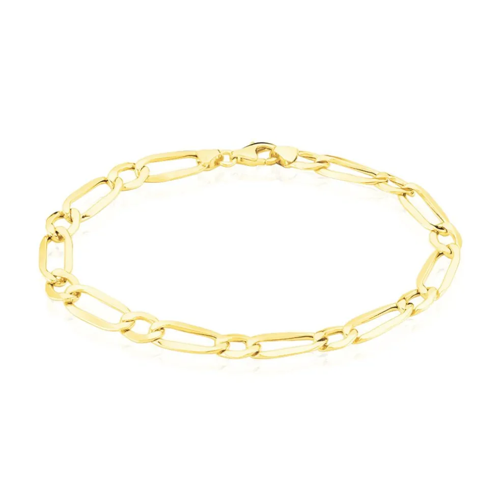 Bracelet Ophelio Maille Alternee 1/1 Or Jaune