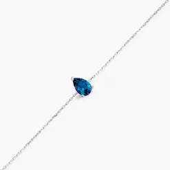 Bracelet Or Blanc Goutte Topaze