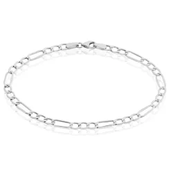 Bracelet Or Blanc Maille Alternée 1/3