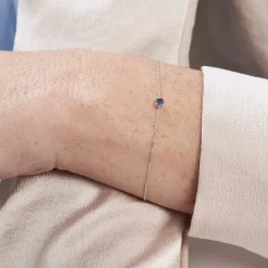 Bracelet Or Blanc Onora Saphir