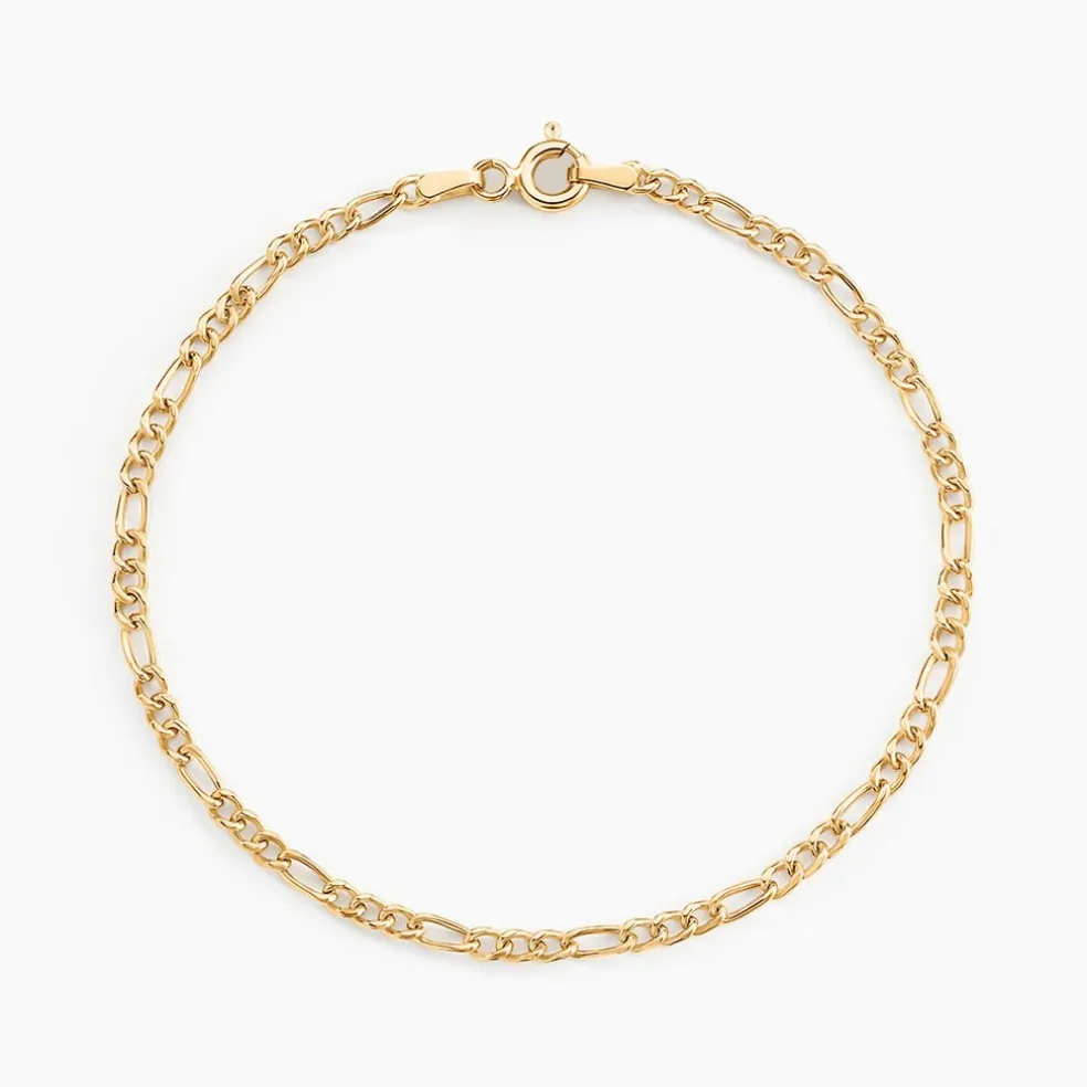 Bracelet Or Jaune Caméo Maille Alternée 1/3