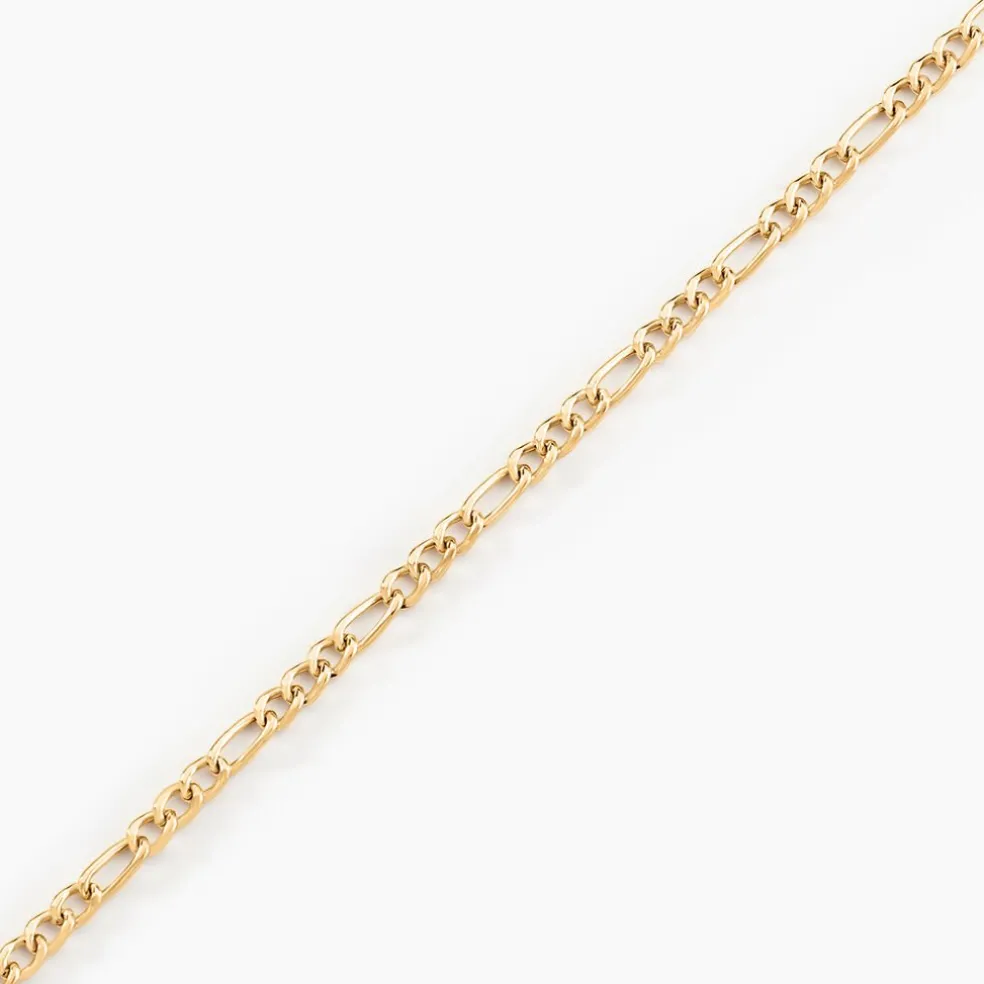 Bracelet Or Jaune Caméo Maille Alternée 1/3