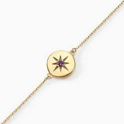 Bracelet Or Jaune Evening Star Amethyste