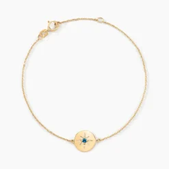 Bracelet Or Jaune Evening Star Topaze Bleu London