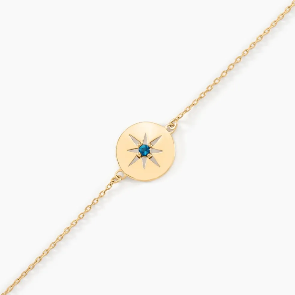 Bracelet Or Jaune Evening Star Topaze Bleu London