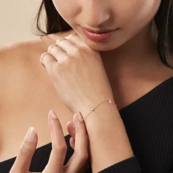 Bracelet Or Jaune Leucitica Oxydes De Zirconium