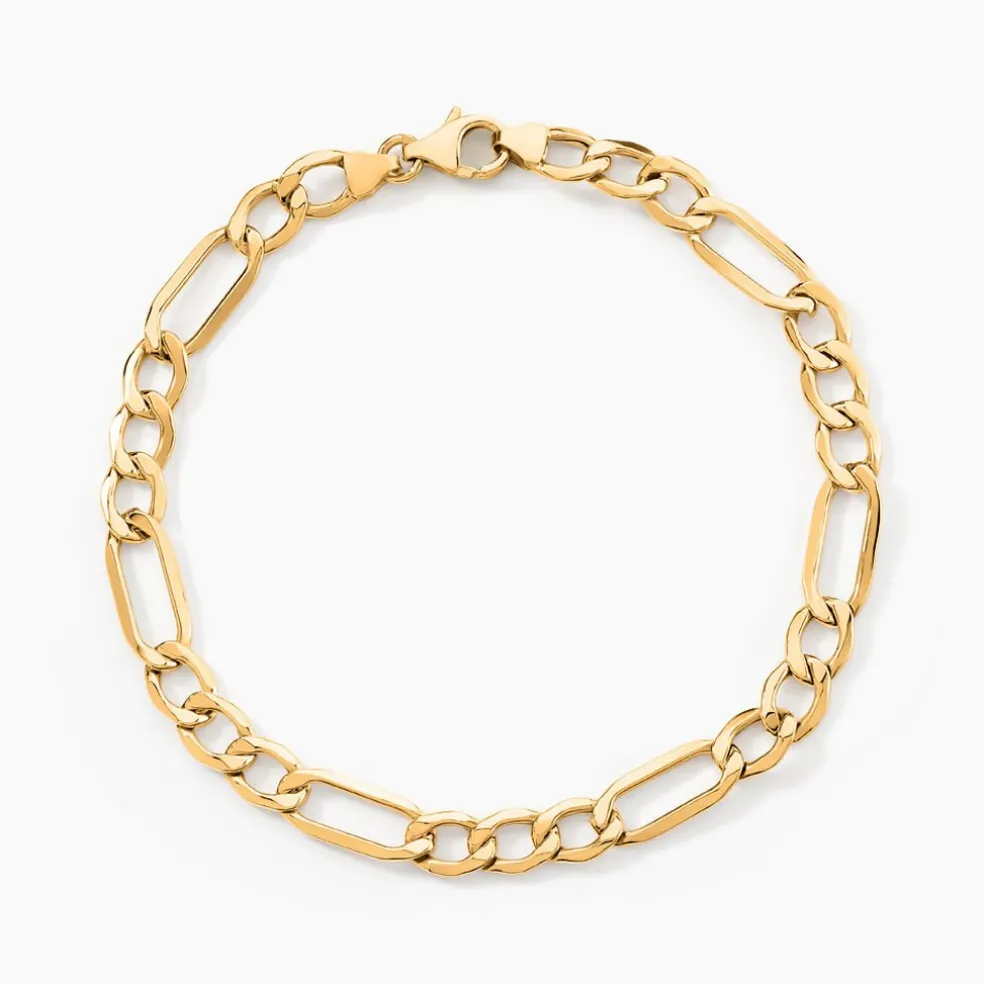 Bracelet Or Jaune Maille Alternée