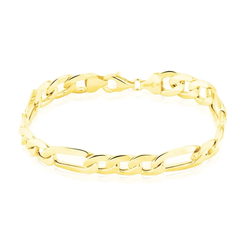 Bracelet Or Jaune Maille Alternée
