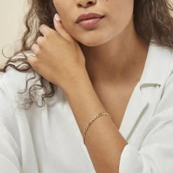 Bracelet Or Jaune Maille Alternée 1/3