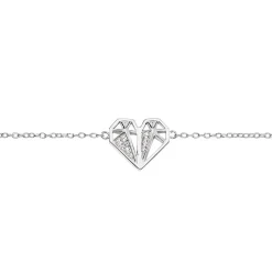 Bracelet Origami Argent Blanc Oxyde De Zirconium