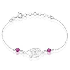 Bracelet Oumoul Argent Blanc Pierre De Synthese