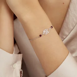 Bracelet Oumoul Argent Blanc Pierre De Synthese