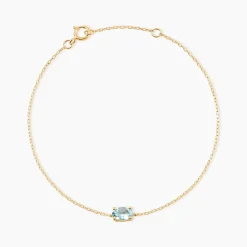 Bracelet Ovale Or Jaune Topaze