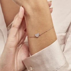 Bracelet Pascual Argent Met Rose Oxyde De Zirconium