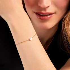 Bracelet Pearly Or Jaune Perle De Culture