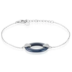 Bracelet Peer Argent Blanc Oxyde De Zirconium