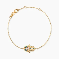 Bracelet Plaqué Or Jaune Eumelia Oxydes De Zirconium