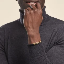 Bracelet Plaqué Or Rodolf Cuir