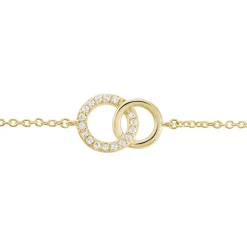 Bracelet Poeae Plaqué Or Jaune Oxyde De Zirconium