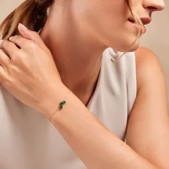 Bracelet Quincey Or Jaune Emeraude