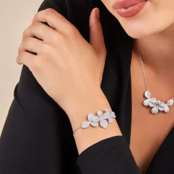 Bracelet Radiant Bloom Argent Blanc Oxyde