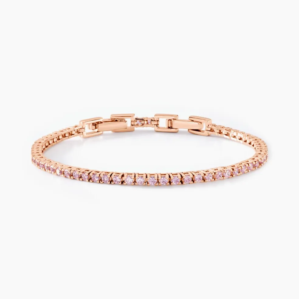 Bracelet Rio Tennis Argent Rose Oxyde De Zirconium