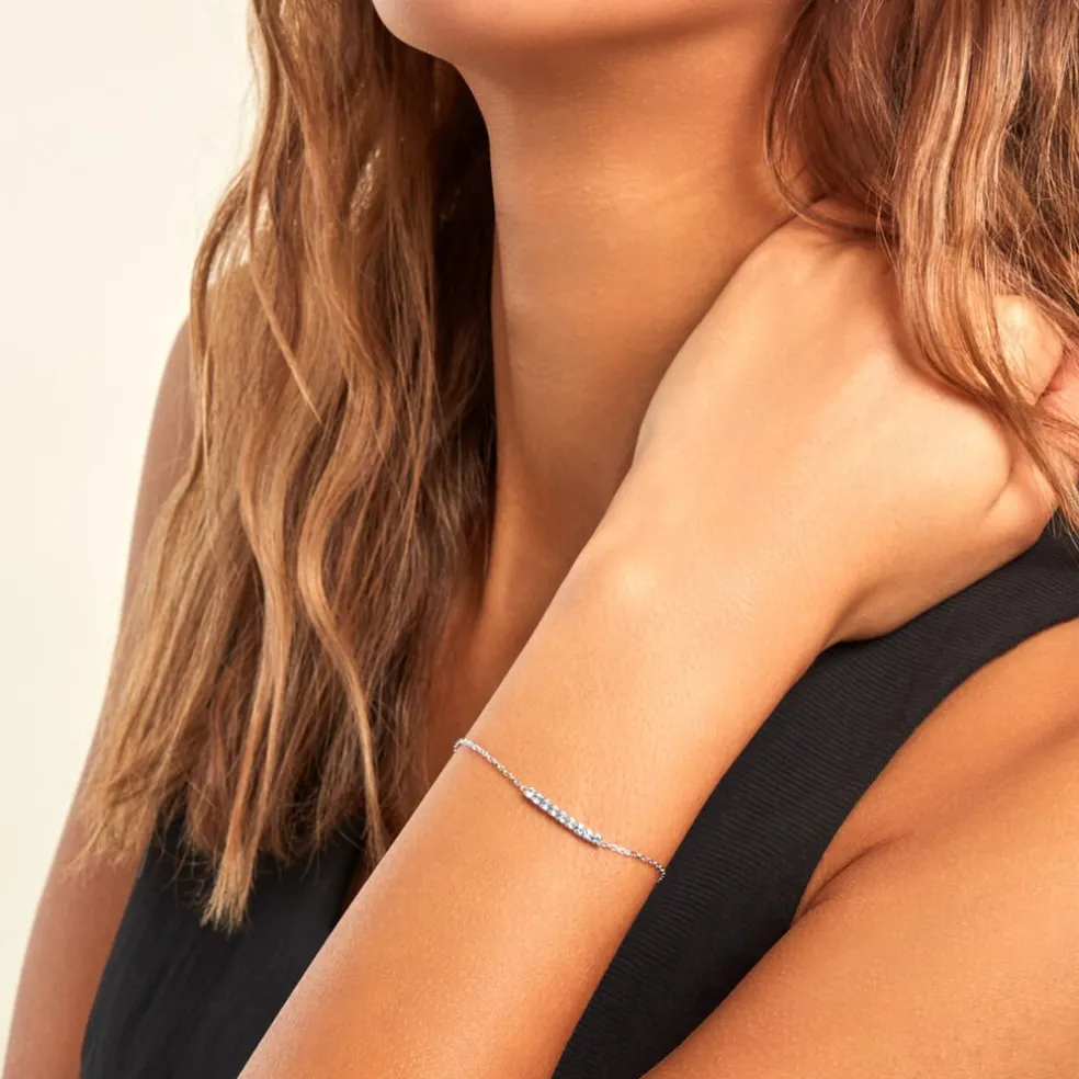 Bracelet Rio Tennis Argent Blanc Oxyde De Zirconium