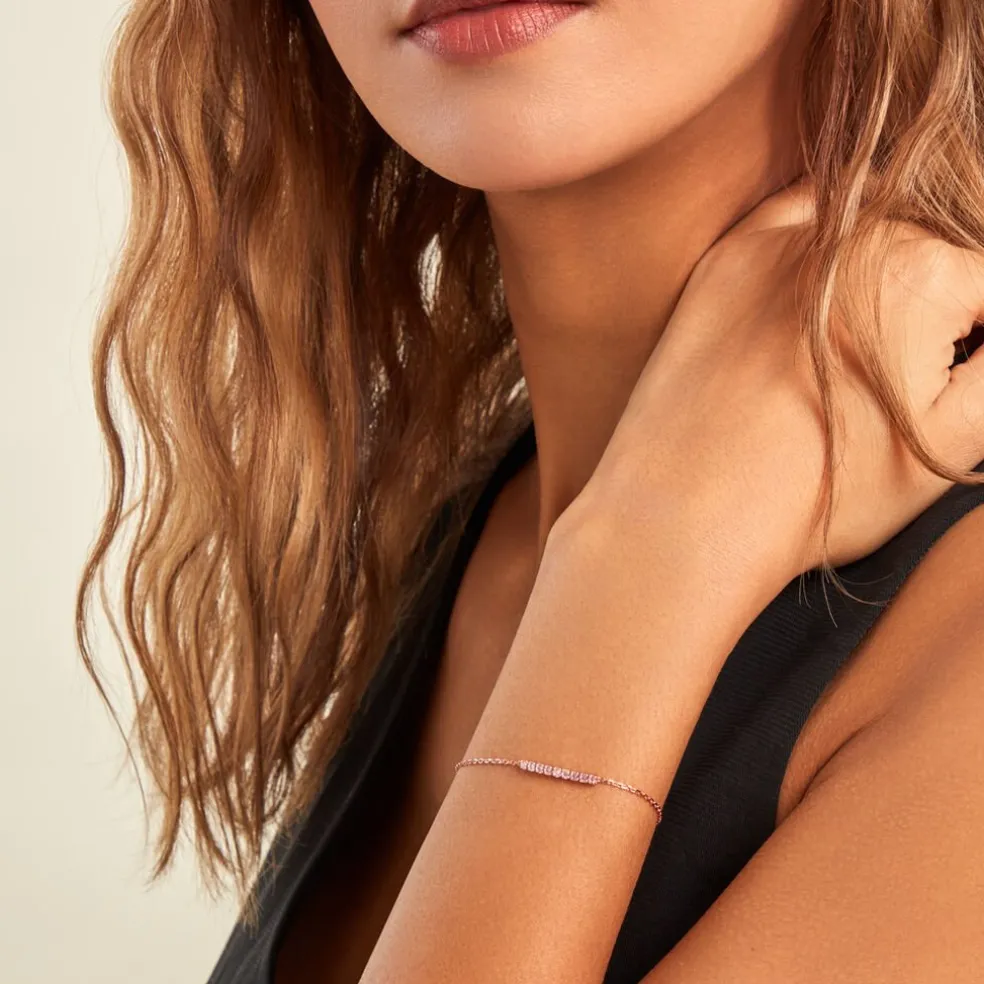 Bracelet Rio Tennis Argent Rose Oxyde De Zirconium