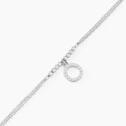 Bracelet Satheen Argent Blanc Oxyde De Zirconium