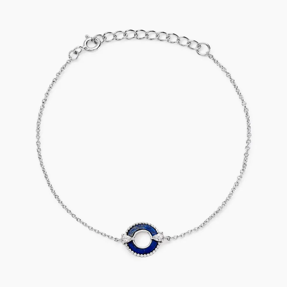Bracelet Serafine Argent Blanc Lapis Lazuli Oxyde