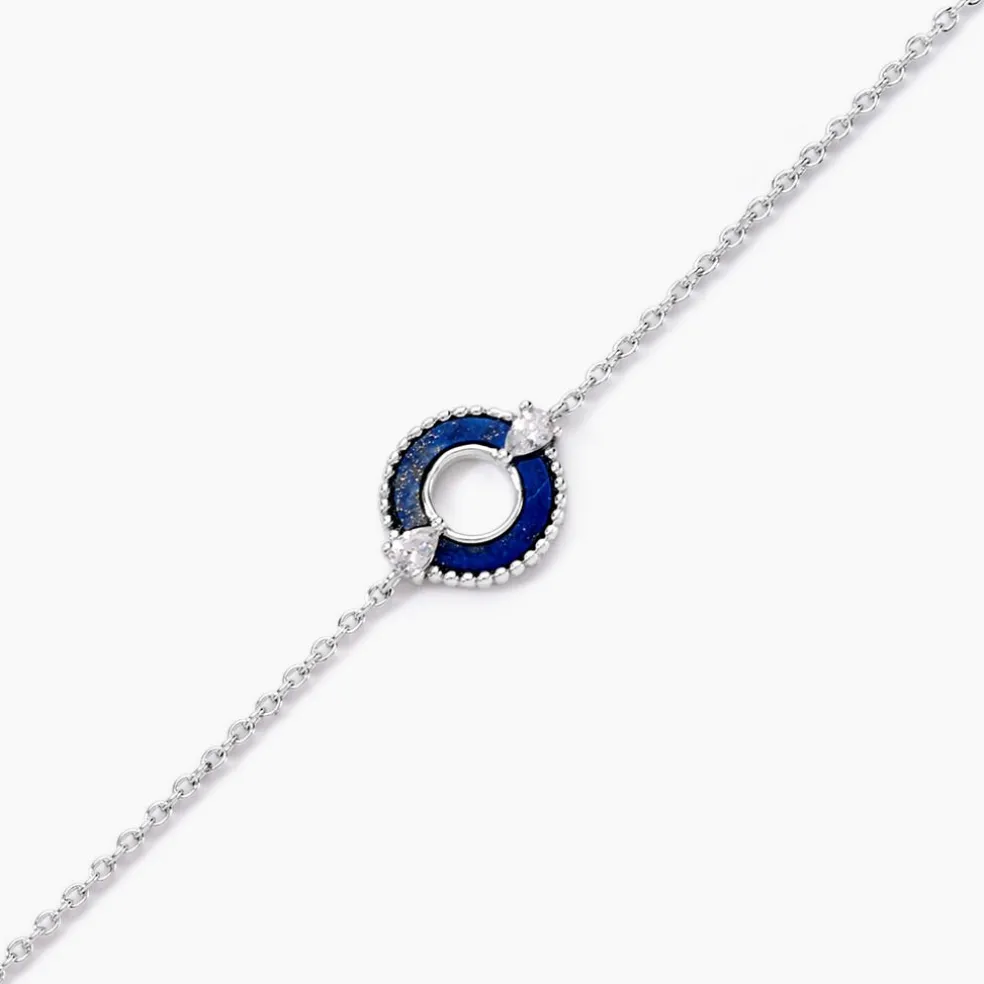 Bracelet Serafine Argent Blanc Lapis Lazuli Oxyde