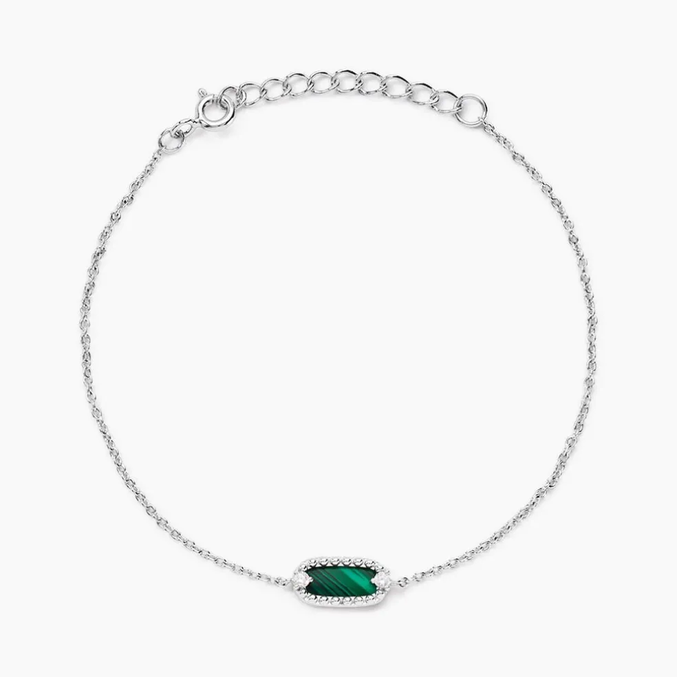 Bracelet Serafine Argent Blanc Malachite Oxyde De Zirconium