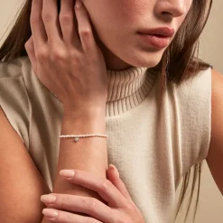 Bracelet Shelah Argent Blanc Perle De Culture Oxyde De Zirconium