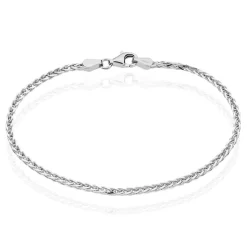 Bracelet Sherihane Maille Palmier Argent Blanc