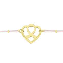 Bracelet Solidaire Lutte Contre Le Cancer Laiton Doré