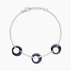 Bracelet Suzanne Argent Blanc Céramique Et Oxyde De Zirconium