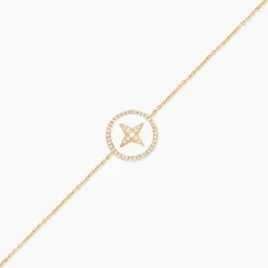 Bracelet Sweet Rosace Or Jaune Oxyde De Zirconium