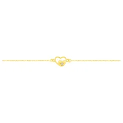 Bracelet Terentille Coeur Or Jaune Oxyde De Zirconium