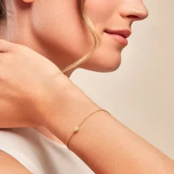 Bracelet Tiwa Argent Jaune Oxyde De Zirconium