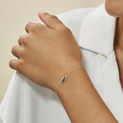 Bracelet Trinitie Or Blanc Saphir Diamant