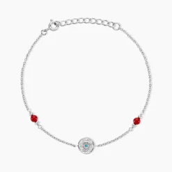 Bracelet Umah Argent Blanc Corail Oxyde De Zirconium